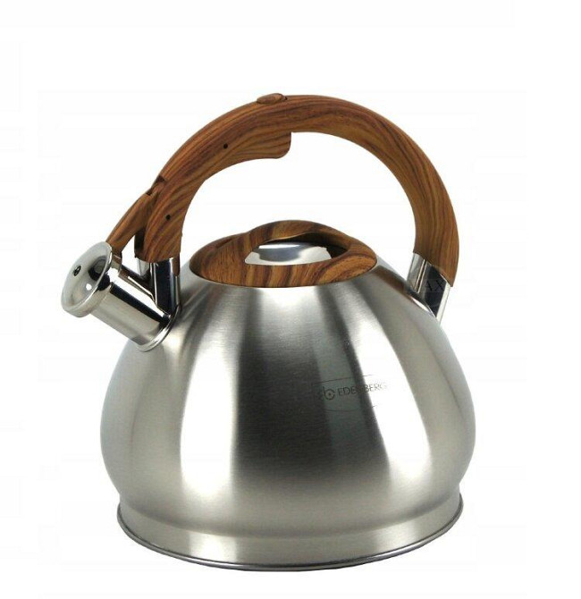 Нержавеющий Стильный Чайник Со Свистком 3.5 Лтр для всех видов плит и капсульным дном Одесса - изображение 2