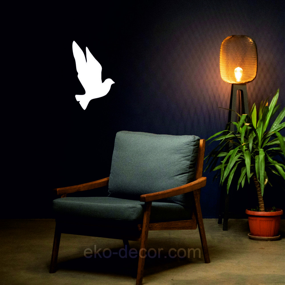 Декоративное настенное Панно «Птичка» Декор на стену(цена за 1шт) 20*12 см, Белый Киев - изображение 2