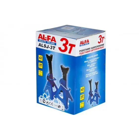 Підставки для підіймання автомобіля ALSJ-3T 180мм х 190мм професійні підставки‑козлики для авто AL‑FA в комплекті 2 шт Львів
