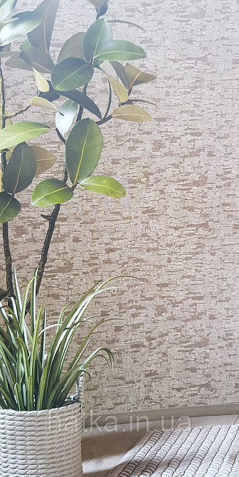 Шпалери вінілові на флізеліні AdaWall Omega1.06х10 під штукатурку коркова кора дерева коричневі 23210-5 Київ - фото 1