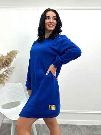 Повседневное теплое платье с булавкой Moana 46-48, Электрик Киев