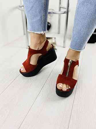 Injers Босоніжки жіночі INJERS 423 червоні (літо, замша натуральна) (918) Коломыя