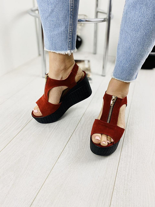 Injers Босоніжки жіночі INJERS 423 червоні (літо, замша натуральна) (918) Коломыя - изображение 5