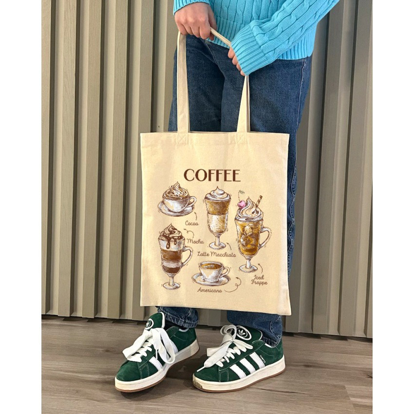 Екошопер BookOpt BK4067 "But first Coffee" бежевий Київ - фото 3