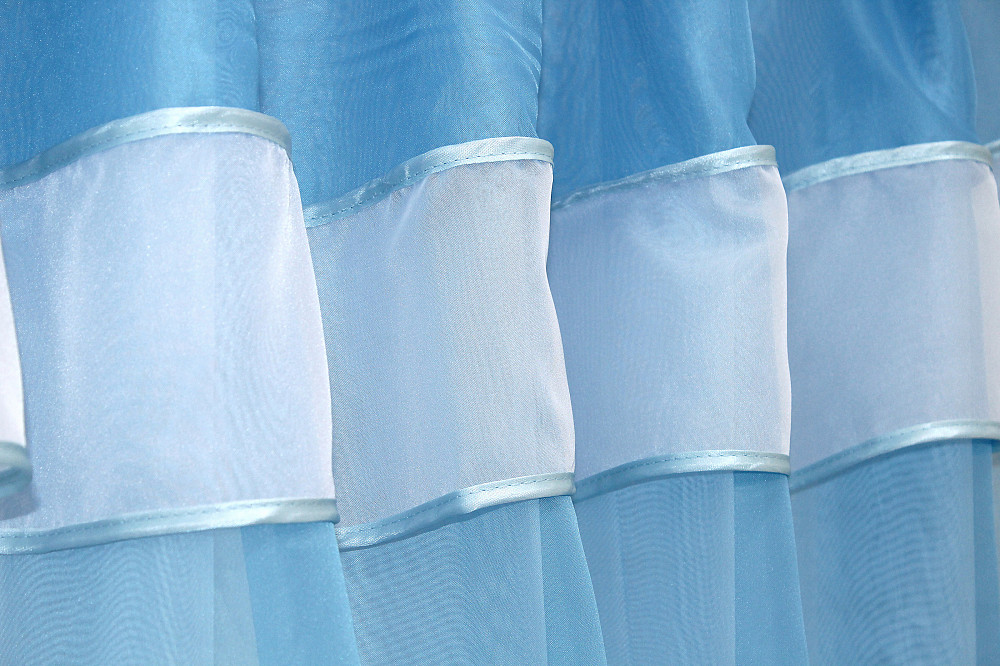 Кухонная занавеска VR-Textil № 018к штора и тюль с ламбрекеном голубой с белым 280х170 см (52-0333) Киев - изображение 4