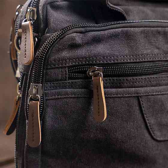 Сумка текстильна для ноутбука 15.6 на два відділення Vintage 20177 Чорна Київ