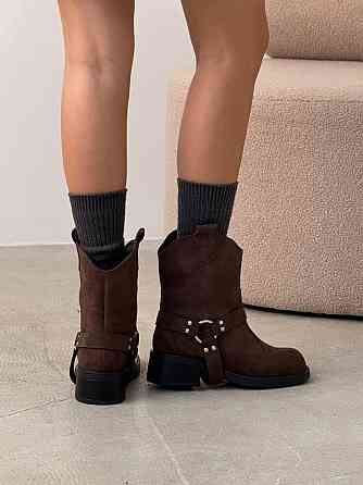 Ботинки NikArt коричневые замша натуральная высота 20 см размер 37-40 (5750) Коломия