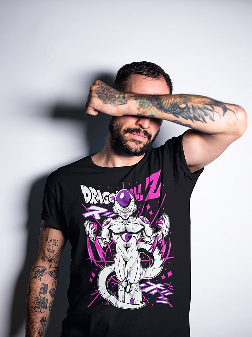 Футболка чоловіча з аніме принтом Аніме Суммер Вібе Джапанесе оверсайз (S/M/L) Чорний AnimeJ0458 Дніпро - фото 9