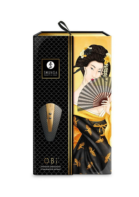 Вібратор для клітора Shunga Obi чорний, 11.5 см x 7 см Sex Aura Київ - фото 7