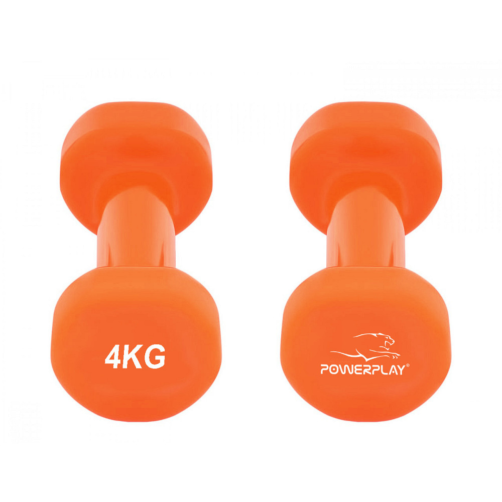 Гантели для фитнеса, аэробики, силовых тренировок развития выносливости виниловая PowerPlay 4 кг пара 2шт Киев - изображение 6