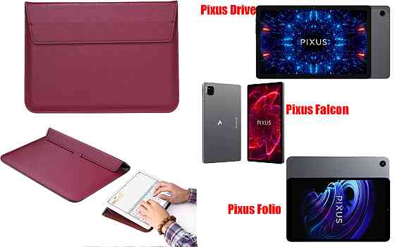Чехол-конверт VitoCase для Pixus Drive, Falcon, Folio, с функцией подставки для планшета Бордовый Киев