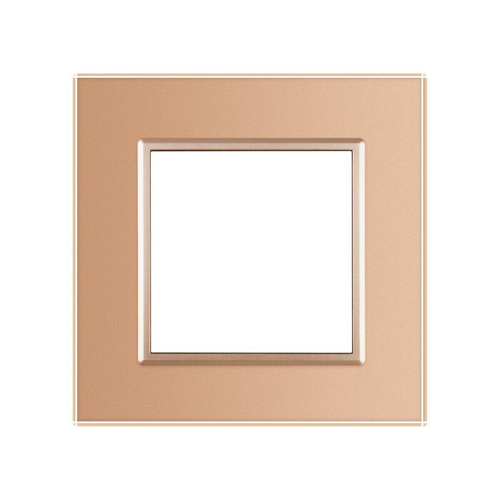 Рамка 1-постова LIVOLO, загартоване скло, золота, 80×80 мм (VL-P7E-2A) Коломия - фото 4