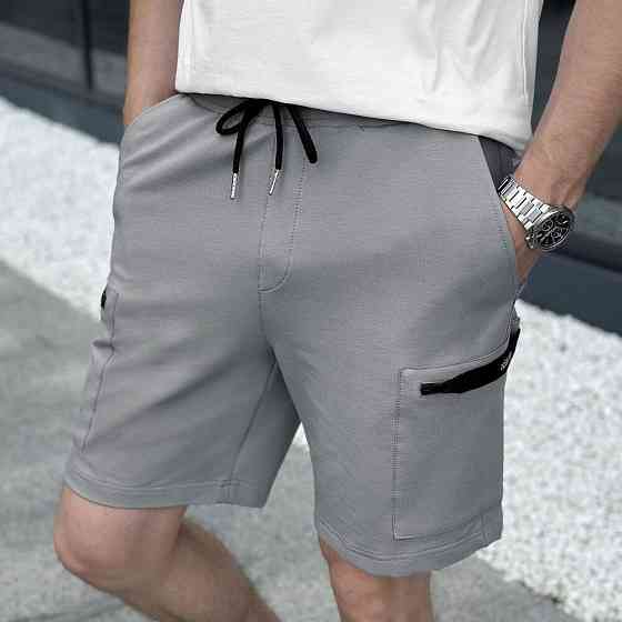 Легкие однотонные стальные мужские шорты Pobedov Line Киев