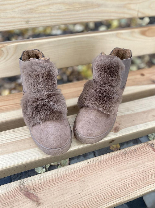 Ботинки LX17-219 хакі эко-замша зима высота 11см подошва 2см (1143) Коломия - фото 5