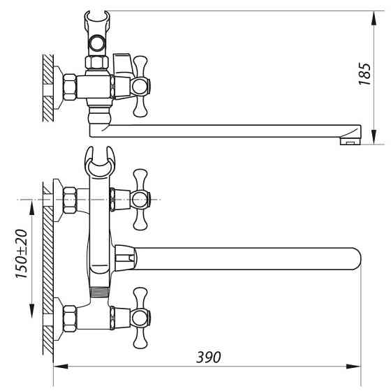 Смеситель для ванны Zerix DML 827 с универсальным дизайном Харьков