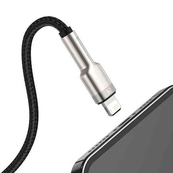 Кабель Baseus Cafule Series Metal Data Cable USB to IP 2.4A 0.25m Black Одеса
