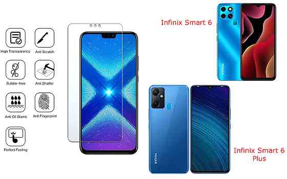 Защитное стекло NeoGlass для Infinix Smart 6, Smart 6 Plus – ультрапрозрачное и устойчивое Киев