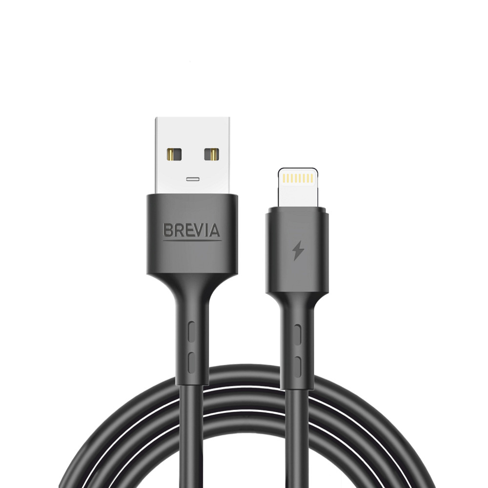 Кабель Brevia USB to Lightning 2,4A 1м, чорний ZIP (51100BULZ1) Львів - фото 1