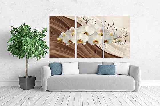 Модульная картина в гостиную / спальню  Квіти Орхідея   ART-226_3A Киев