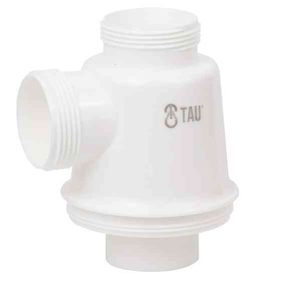 TAU Сифон для кухонной мойки с нержавеющим выпуском 3½" выводом под стир. машину квадратным пер Київ