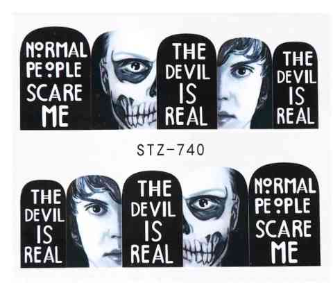 Наклейки для нігтів Хелловін водні 5 на 6 см чорний Київ