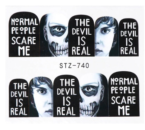 Наклейки для нігтів Хелловін водні 5 на 6 см чорний Київ - фото 1