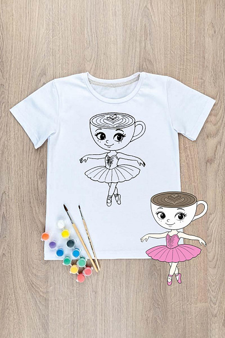 Футболка-розмальовка дитяча Балерина Капучино Юрма одяг Київ - фото 2