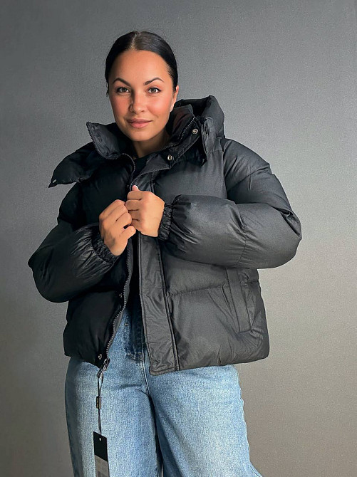Куртка жіноча Lady Yep 10005 дута пуффер з капюшоном чорна, чорний, 46 Київ - фото 1