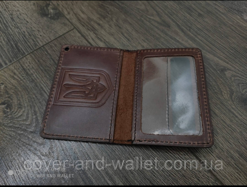 Шкіряна обкладинка на нове посвідчення ДСНС Бордовий Київ - фото 4