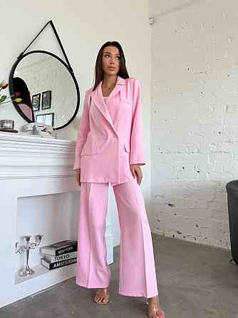 Жіночий класичний брючний костюм двійка: піджак і брюки креп-костюмка Одеса