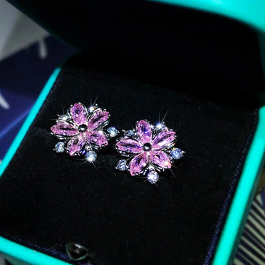 Серьги женские посеребрение Цветы Киев - изображение 1