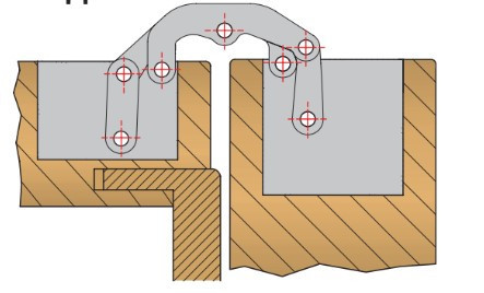 Петля прихована Otlav Invisacta універс.30x120 з ковпачками, чорна Золото Київ - фото 3