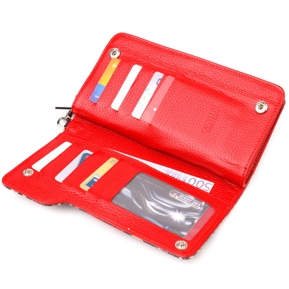 Лакированное портмоне клатч из натуральной кожи с тиснением под змею CANPELLINI 21541 Разноцветное Киев - изображение 5