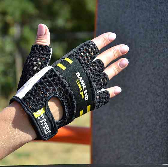 Рукавички для фітнесу Power System PS-2100 Basic EVO Black/Yellow Line M Кам'янське