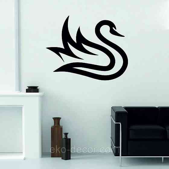 Декоративне настінне Панно «Лебідь», Декор на стіну 90*71 см, Чорний Київ