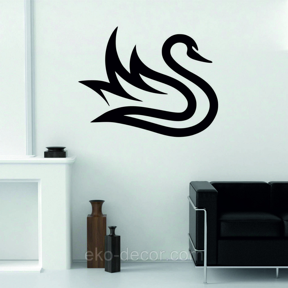 Декоративне настінне Панно «Лебідь», Декор на стіну 90*71 см, Чорний Київ - фото 1