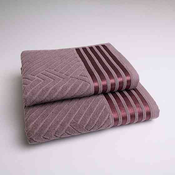 Комплект махровых полотенец SOFT 2шт GM Textile 50х90см, 70х140см 500г/м2 (Виноградный) Сумы