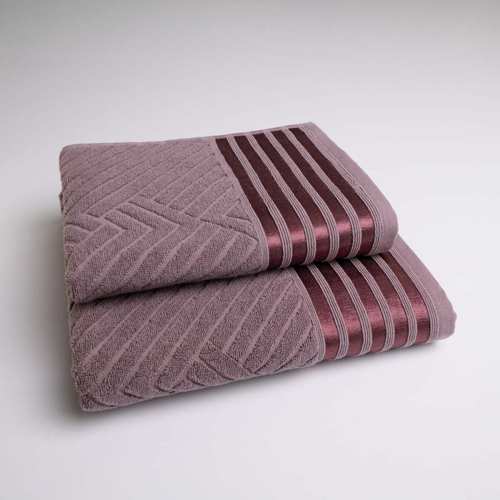 Комплект махровых полотенец SOFT 2шт GM Textile 50х90см, 70х140см 500г/м2 (Виноградный) Сумы - изображение 1
