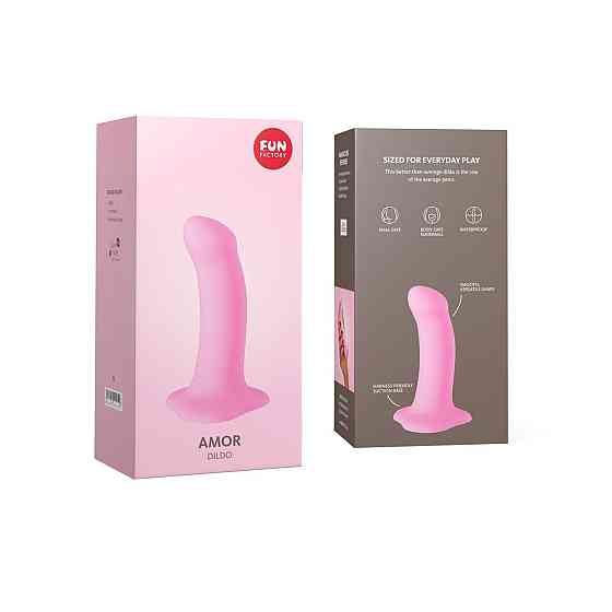 Фаллоимитатор Fun Factory AMOR, розовый, длина 14,6 см, диаметр 3,7 см, изогнутый Sex Aura Киев