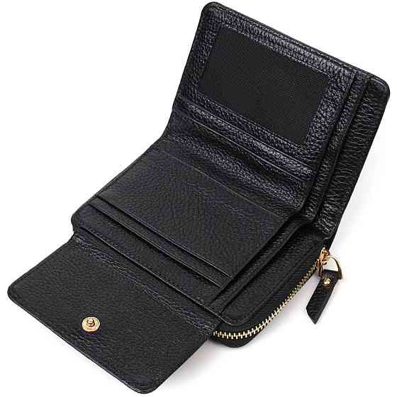 Стильный женский кошелек с вместительной монетницей на молнии из натуральной кожи Tony Bellucci 22012 Черный Киев