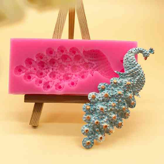 Молд силиконовый Павлин 125 на 54 мм розовый Киев