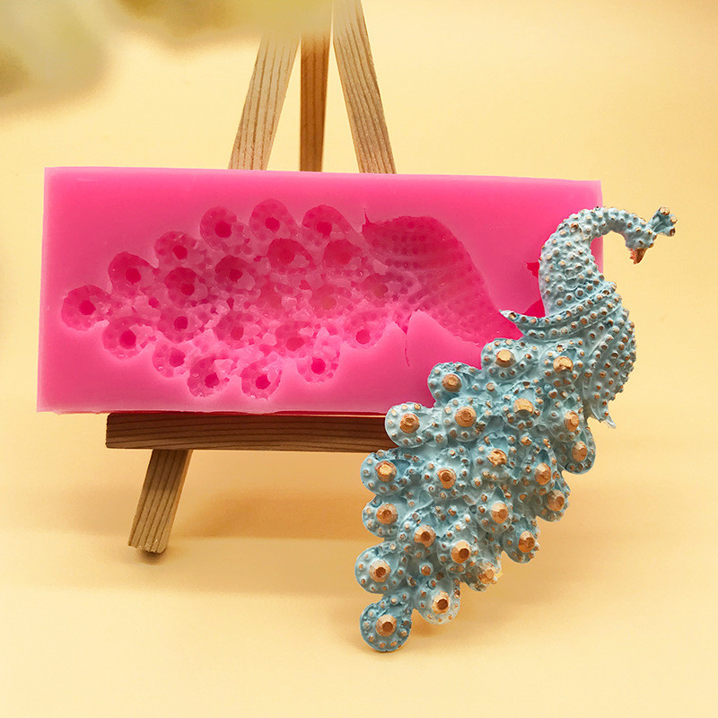 Молд силіконовий Павич 125 на 54 мм рожевий Київ - фото 1