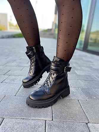 Женские ботинки 2774 черные натуральная кожа зима высота 16см (4802) Коломия