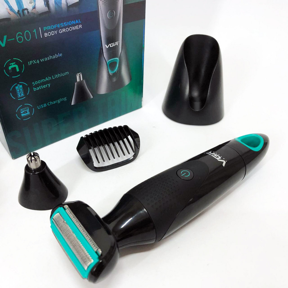 Тример для стриження бороди акумуляторно-мережевий VGR V-601, Професійна чоловіча електробритва TN-43 Львів - фото 8