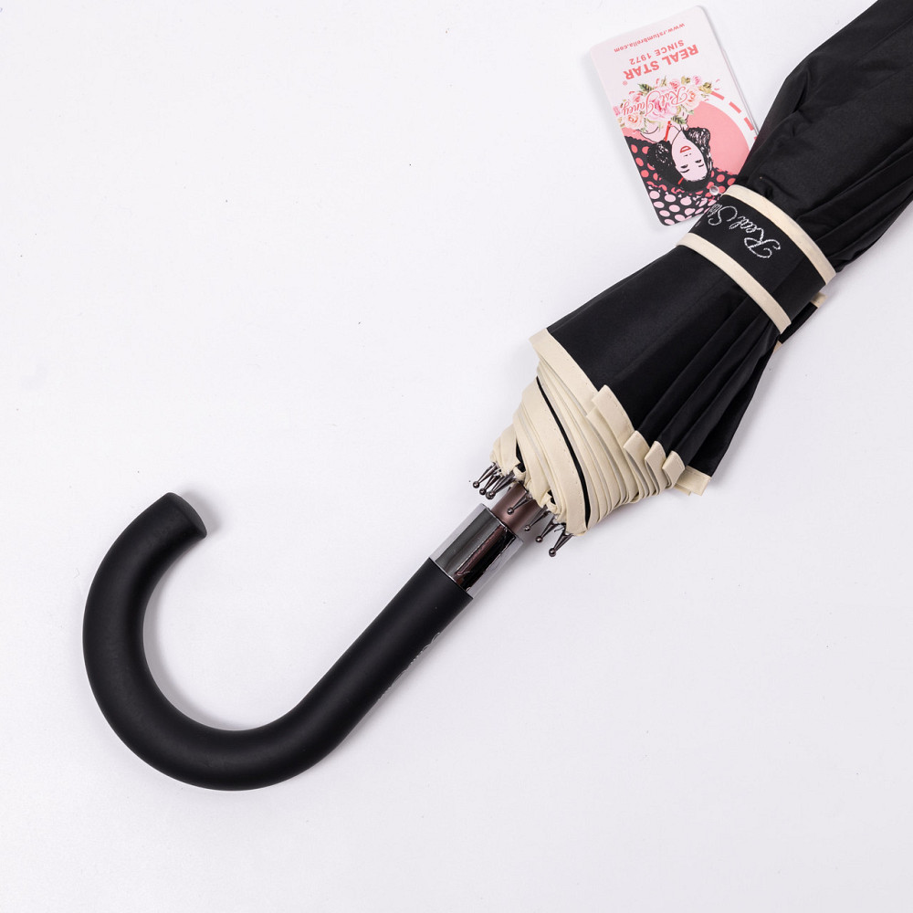 Класичний зонт-трость з чохлом, чорний, 120 см Київ - фото 1