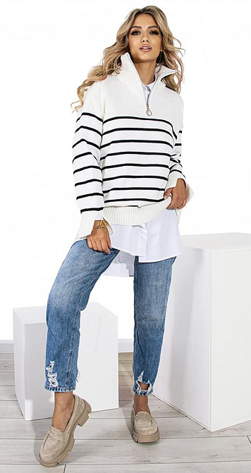 Свитер OVERSIZE на змейке (42-48) Киев - изображение 2