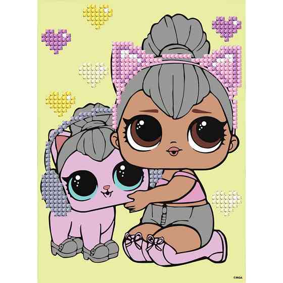 Алмазна мозаїка "L.O.L. Surprise! Kitty Queen With Kitty Kitty" AML1206, 15x20 см Вінниця