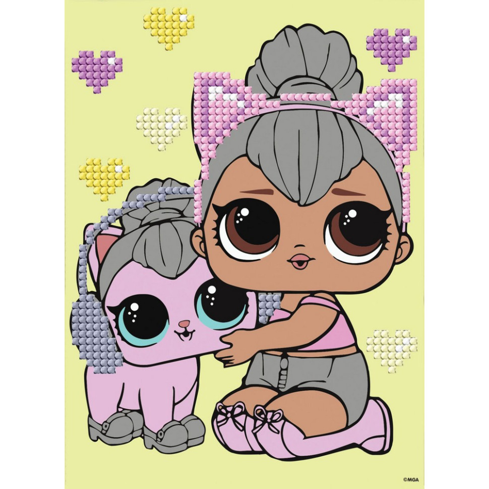 Алмазна мозаїка "L.O.L. Surprise! Kitty Queen With Kitty Kitty" AML1206, 15x20 см Вінниця - фото 1