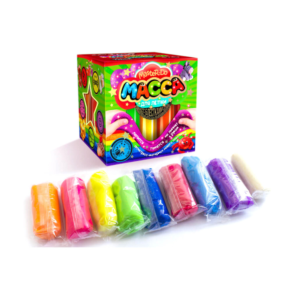 Тісто для ліплення "Master Do" 9 кольорів MMD-01-01…07 з блискітками 7596DT Вид 7 Вінниця - фото 1