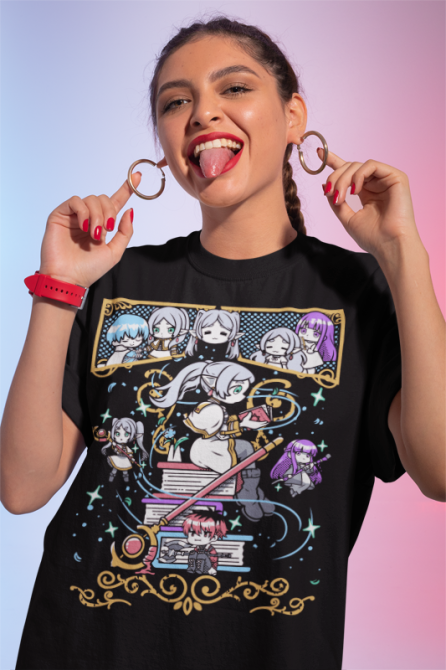 Футболка для хлопчика з аніме принтом Фріерен Кхібі Бейонд Джоурней оверсайз (зріст від 165 до 180) Чорний AnimeJ0270m Дніпро - фото 2